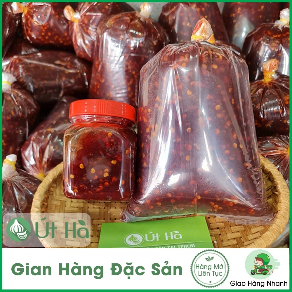 Tương Ớt Xào Quảng Ngãi Hủ 200gr Món Gia Vị Ngọt Cay Cay Thơm Mùi Ớt - Út Hà Đặc Sản