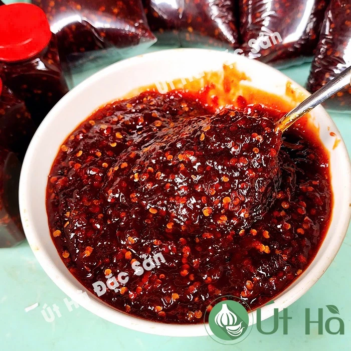 Tương Ớt Xào Quảng Ngãi Hủ 200gr Món Gia Vị Ngọt Cay Cay Thơm Mùi Ớt - Út Hà Đặc Sản - 4