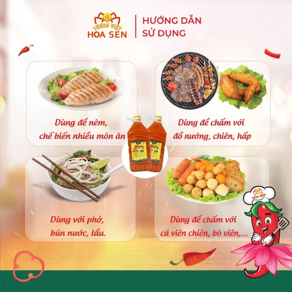 Tương ớt Tương Việt Hoa Sen bình pet 4.8kg - Đậm đà bắt vị