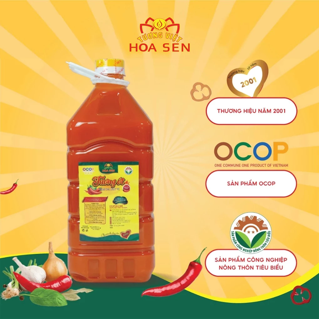 Tương ớt Tương Việt Hoa Sen bình pet 4.8kg - Đậm đà bắt vị - 3
