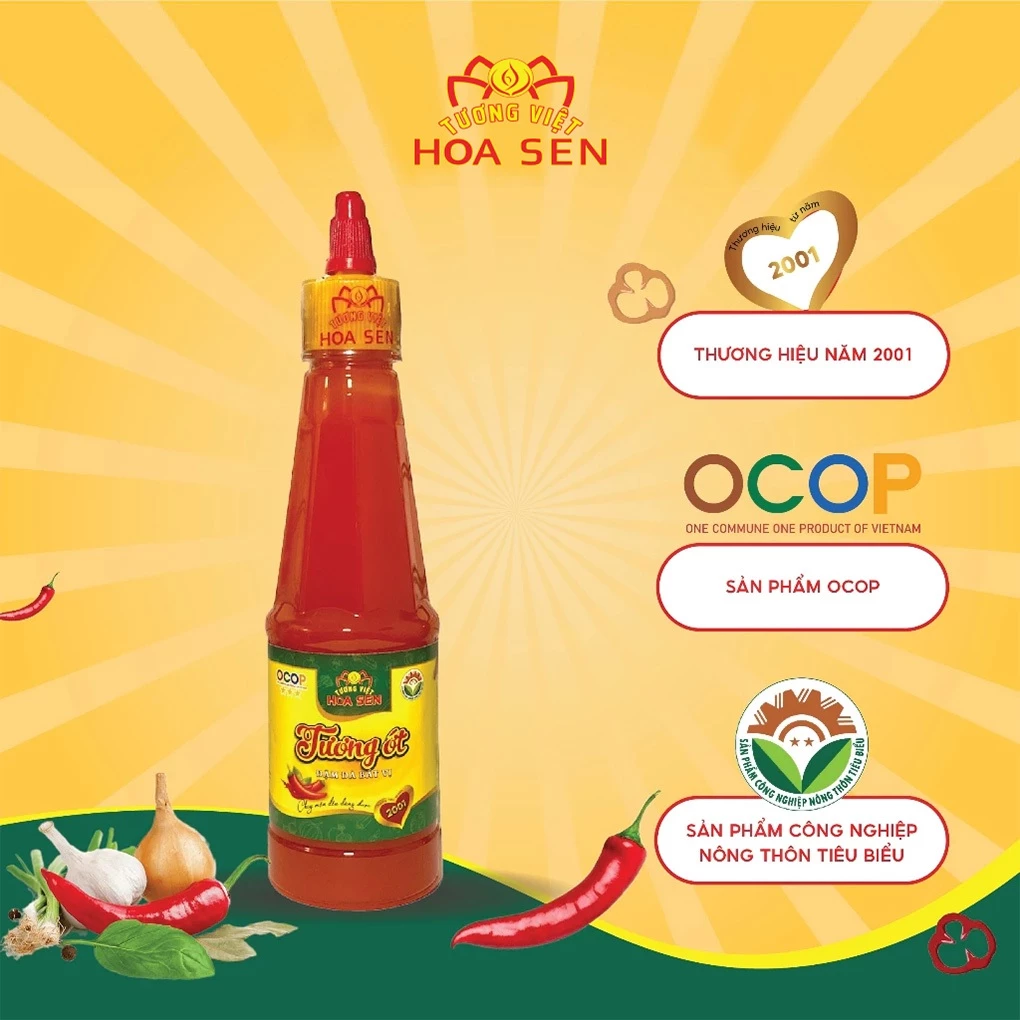 Tương Ớt Chai 270g - Tương Việt Hoa Sen - Đậm đà bắt vị