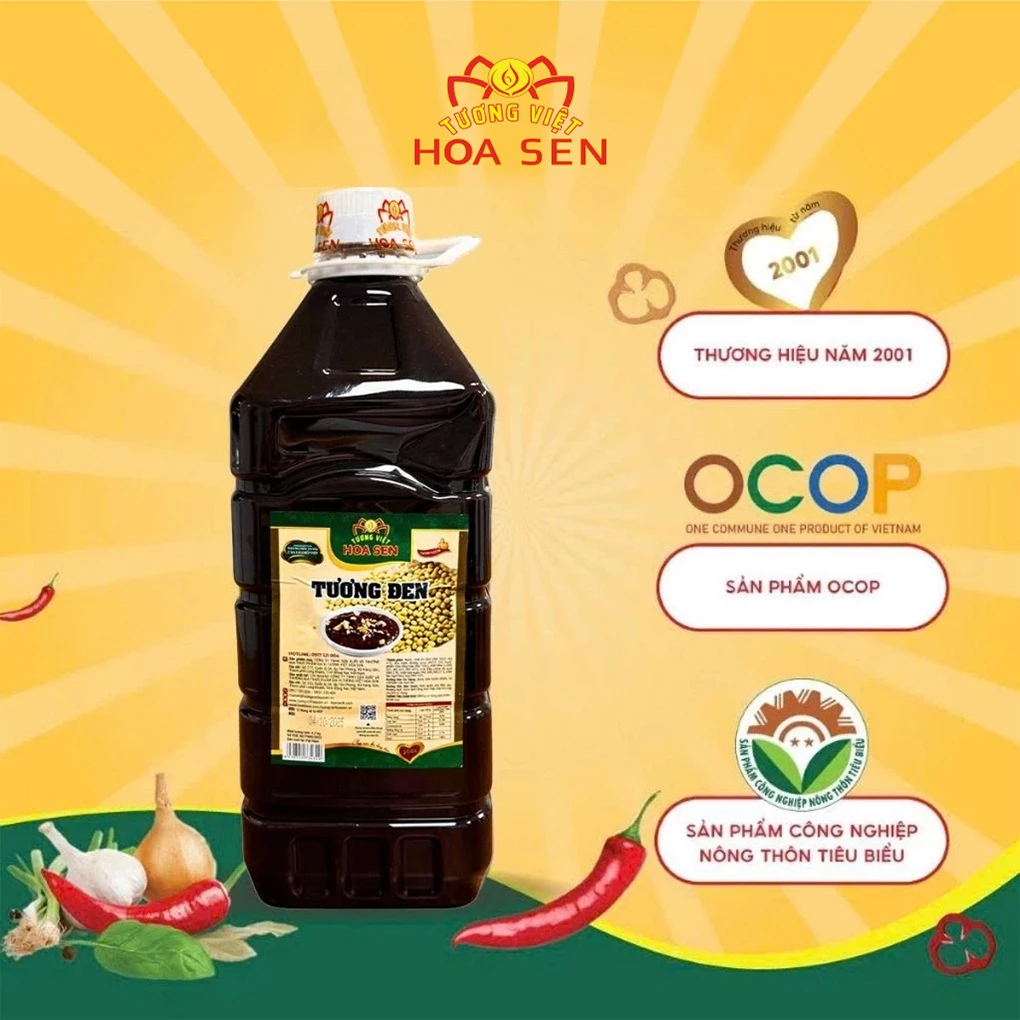Tương Đen Bình Pet 4.2kg, đậm đà bắt vị - Tương Việt Hoa Sen