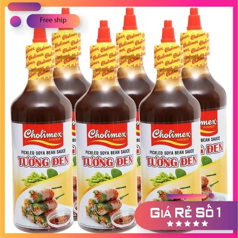 LỐC 6 CHAI TƯƠNG ĐEN CHOLIMEX 520G - TƯƠNG ĐẬU NÀNH NGUYÊN CHẤT