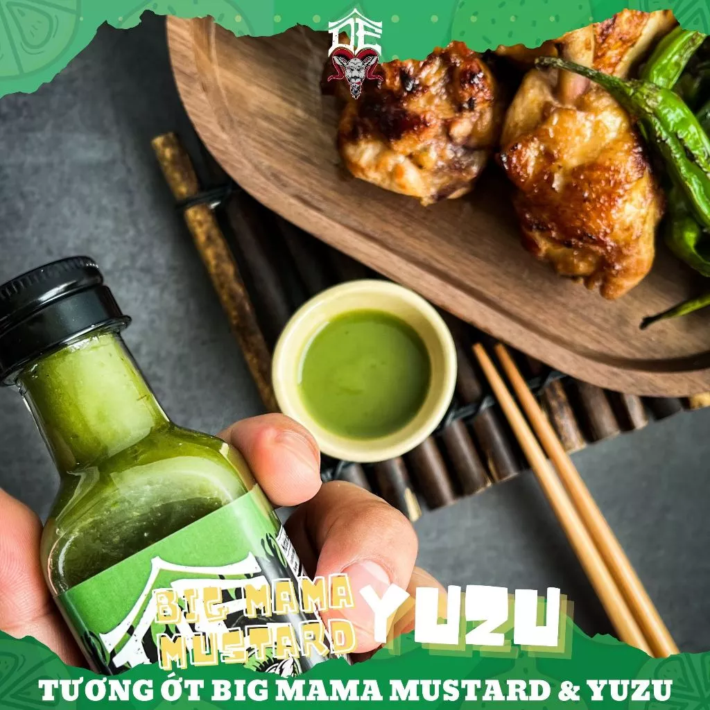 Combo 2 Tương Ớt Cay Vừa Xông Khói Tỏi Đen & Tương Ớt Big Mama Mustard Yuzu Dê Hot Sauce - 5