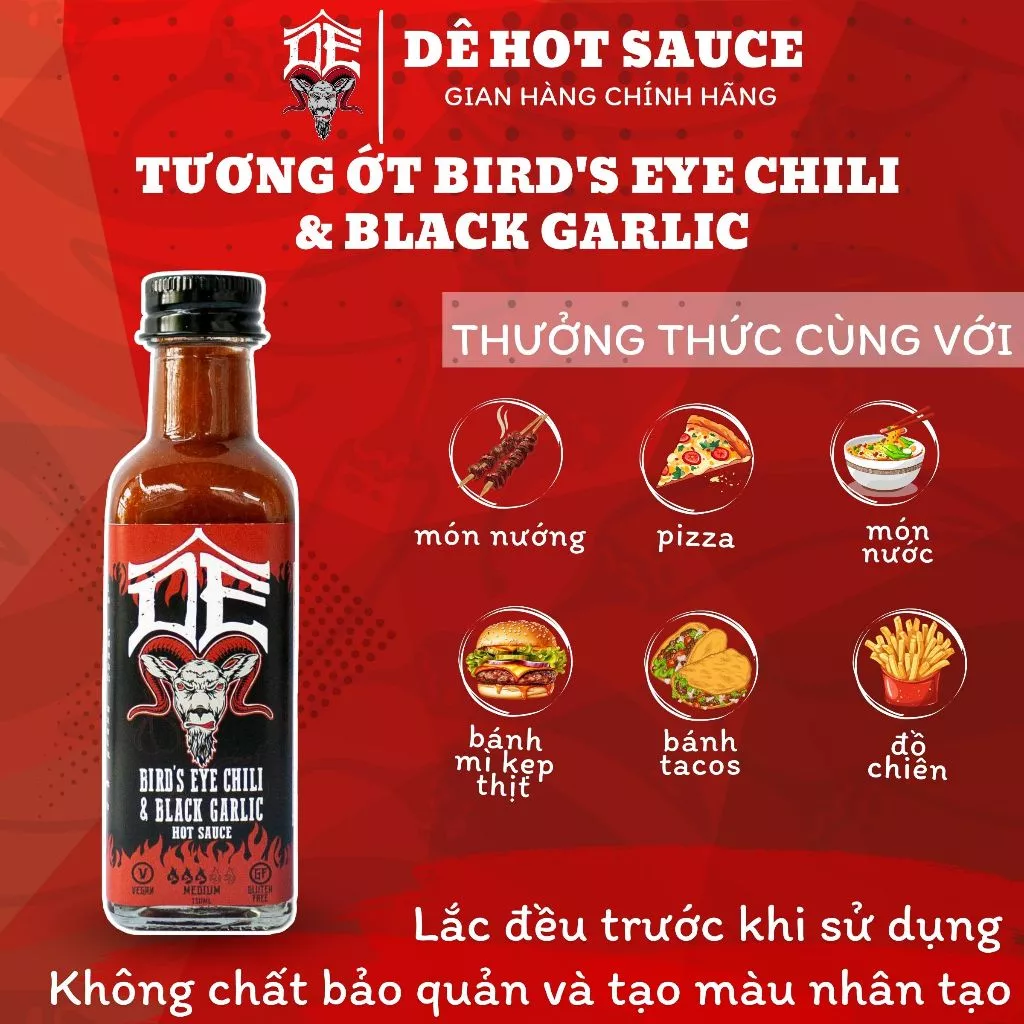 Combo 2 Tương Ớt Cay Vừa Xông Khói Tỏi Đen & Tương Ớt Big Mama Mustard Yuzu Dê Hot Sauce 250ml - 3