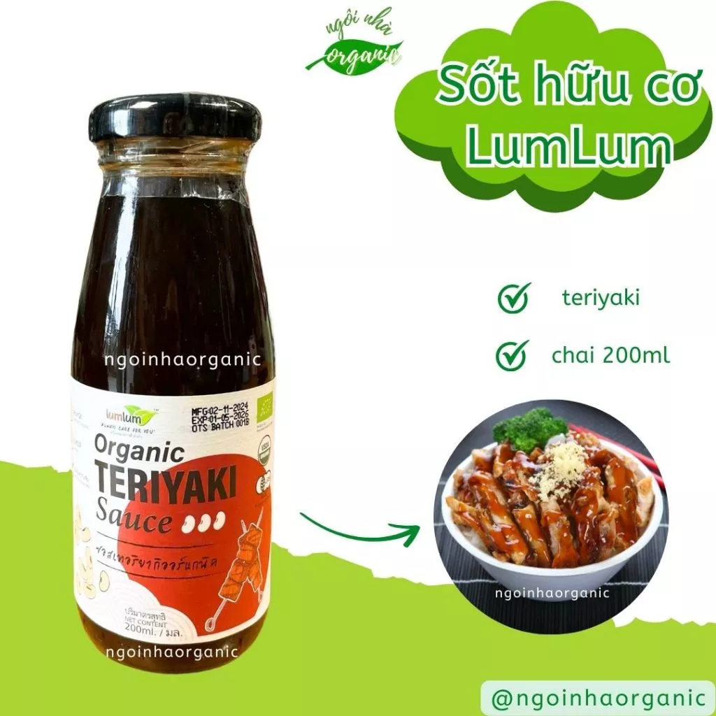 Các loại sốt hữu cơ LumLum, PB Farm - sốt teriyaki, tamari, tương ớt, mè rang, ketchup, ớt chua ngọt, miso, tiêu đen - 3