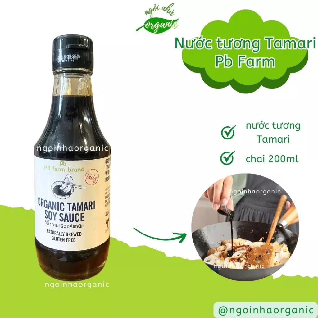 Các loại sốt hữu cơ LumLum, PB Farm - sốt teriyaki, tamari, tương ớt, mè rang, ketchup, ớt chua ngọt, miso, tiêu đen - 5