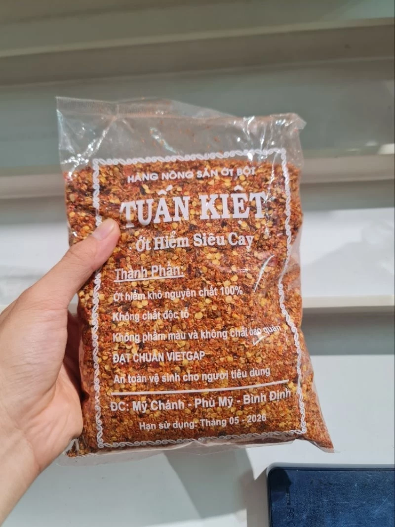Bột ớt hiểm gói 500g - Ớt khô Tuấn Kiệt - Ớt hiểm siêu cay - Bột ớt nguyên chất - Chili Powder