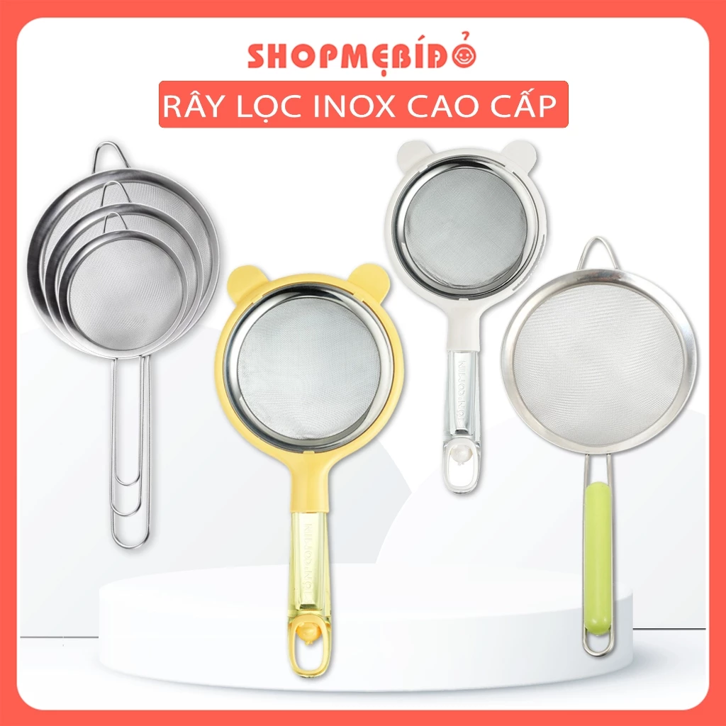 Rây Lọc Inox Lọc Cháo Rây Tách Trứng Lọc Sữa Hạt Và Thức Ăn Siêu Mịn Cho Bé Ăn Dặm - Shop Mẹ Bí Đỏ - 5