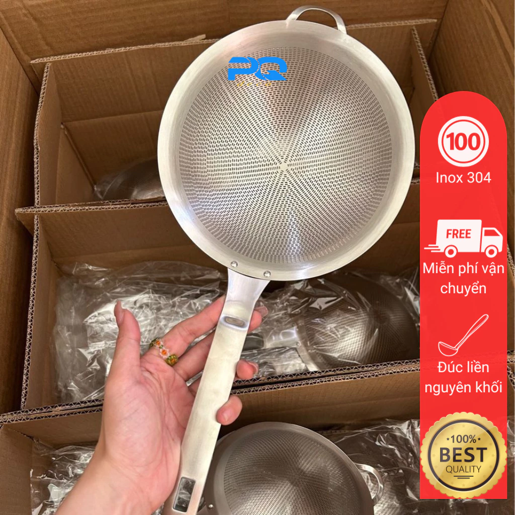 Rây vợt lọc mẻ inox 304 dụng cụ lọc nước cặn dầu bột rây chiên lưới