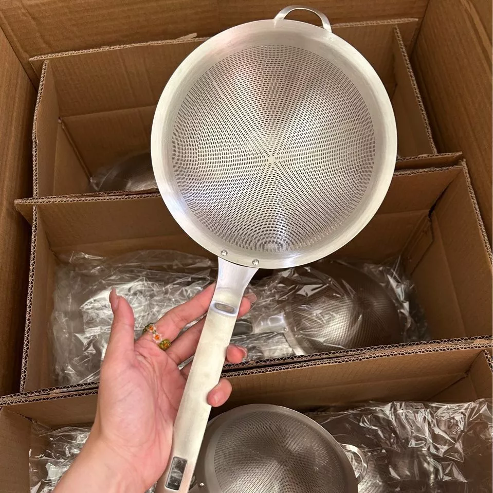 Rây vợt lọc mẻ inox 304 dụng cụ lọc nước cặn dầu bột rây chiên lưới - 2