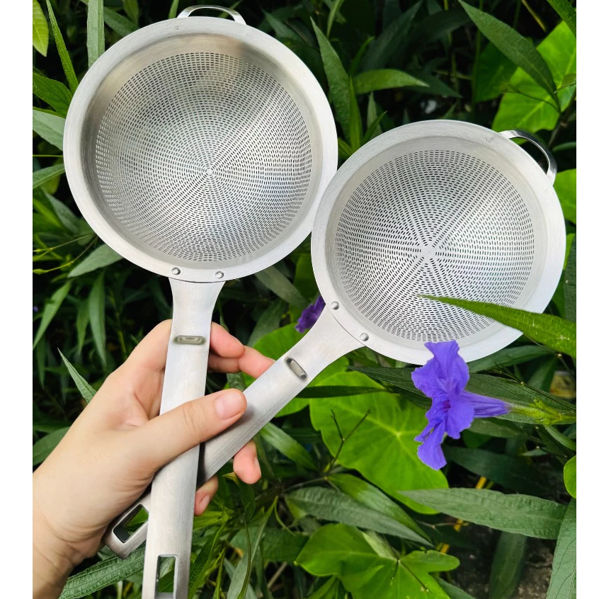 Rây vợt lọc mẻ inox 304 dụng cụ lọc nước cặn dầu bột rây chiên lưới - 5