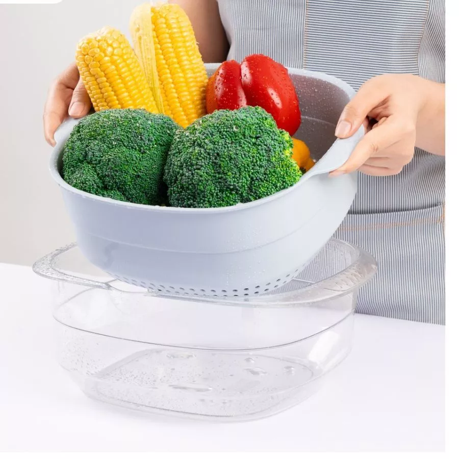 Bộ Rổ Vuông DARLINGHOME Kèm Thau Cao CấP Set Rổ 6 Món Kèm Chậu Darl-166 - 2