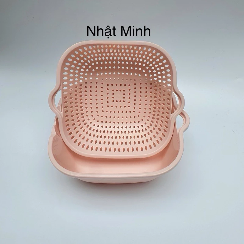 BỘ RỔ VUÔNG KÈM CHẬU VIỆT NHẬT 3288/3289/3290, BỘ RỔ THAU 2 LƠP 3 MÓN - 6