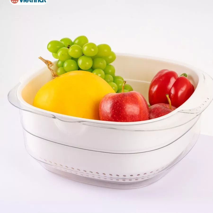 Bộ Rổ Vuông DARLINGHOME Kèm Thau Cao CấP Set Rổ 6 Món Kèm Chậu Darl-166 - 3