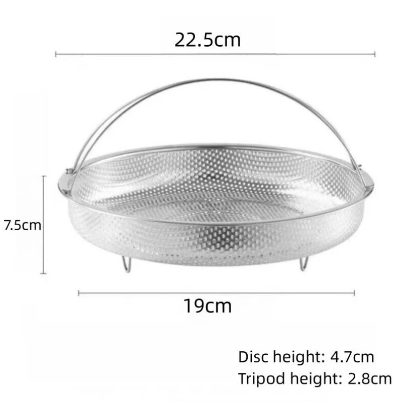 Rổ Hấp Bằng Thép Không Gỉ Đa Chức Năng Có Tay Cầm Cho Nhà Bếp 20cm (H60) - 2