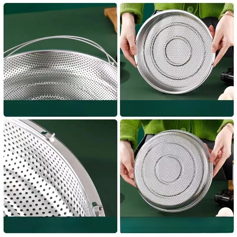 Rổ Hấp Bằng Thép Không Gỉ Đa Chức Năng Có Tay Cầm Cho Nhà Bếp 20cm (H60) - 3