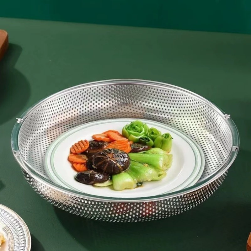 Rổ Hấp Bằng Thép Không Gỉ Đa Chức Năng Có Tay Cầm Cho Nhà Bếp 20cm (H60) - 5