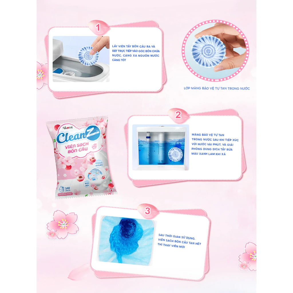 Combo 20 viên thả bồn cầu, viên làm sạch bồn cầu CleanZ, giảm mảng bám, diệt khuẩn, khử mùi hôi nhà vệ sinh - 3