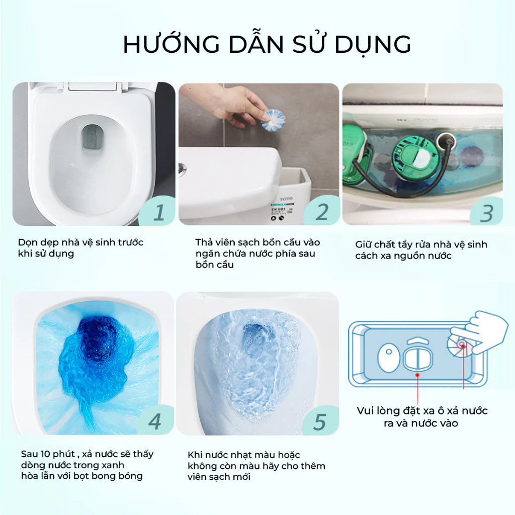 Viên sạch bồn cầu Geto, viên thả bồn cầu sạch khuẩn giảm mảng bám mảng bám khử mùi diệt vi khuẩn hương Đào - 6