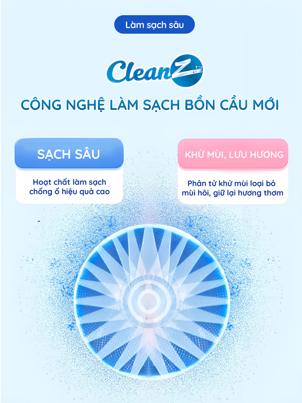 Combo 12 viên thả bồn cầu, viên làm sạch bồn cầu CleanZ, giảm mảng bám, diệt khuẩn, khử mùi hôi nhà vệ sinh - 5