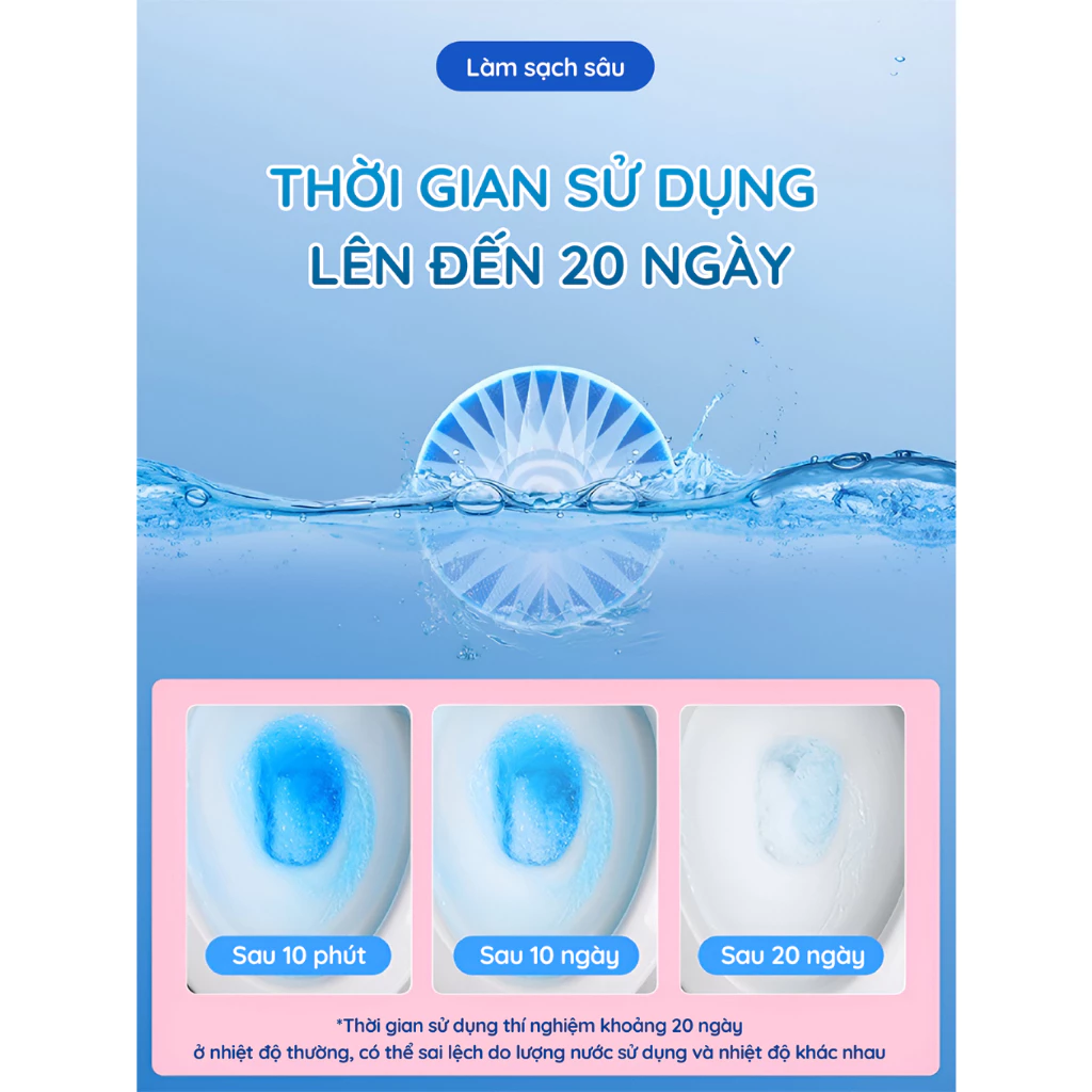 Combo 10 Viên thả bồn cầu 3in1 CleanZ, Viên tẩy rửa bồn cầu, bồn nhà vệ sinh khử mùi, sạch mảng bám (Hương Đào) - 4