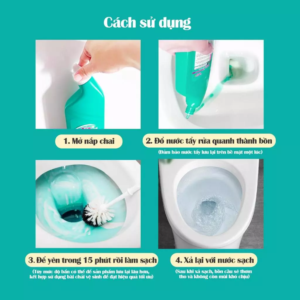 [COMBO 3 CHAI] Nước Tẩy Bồn Cầu Flashman 500g – Diệt Khuẩn 99.9% – Khử Mùi, Tẩy Sạch Vết Bẩn - 4