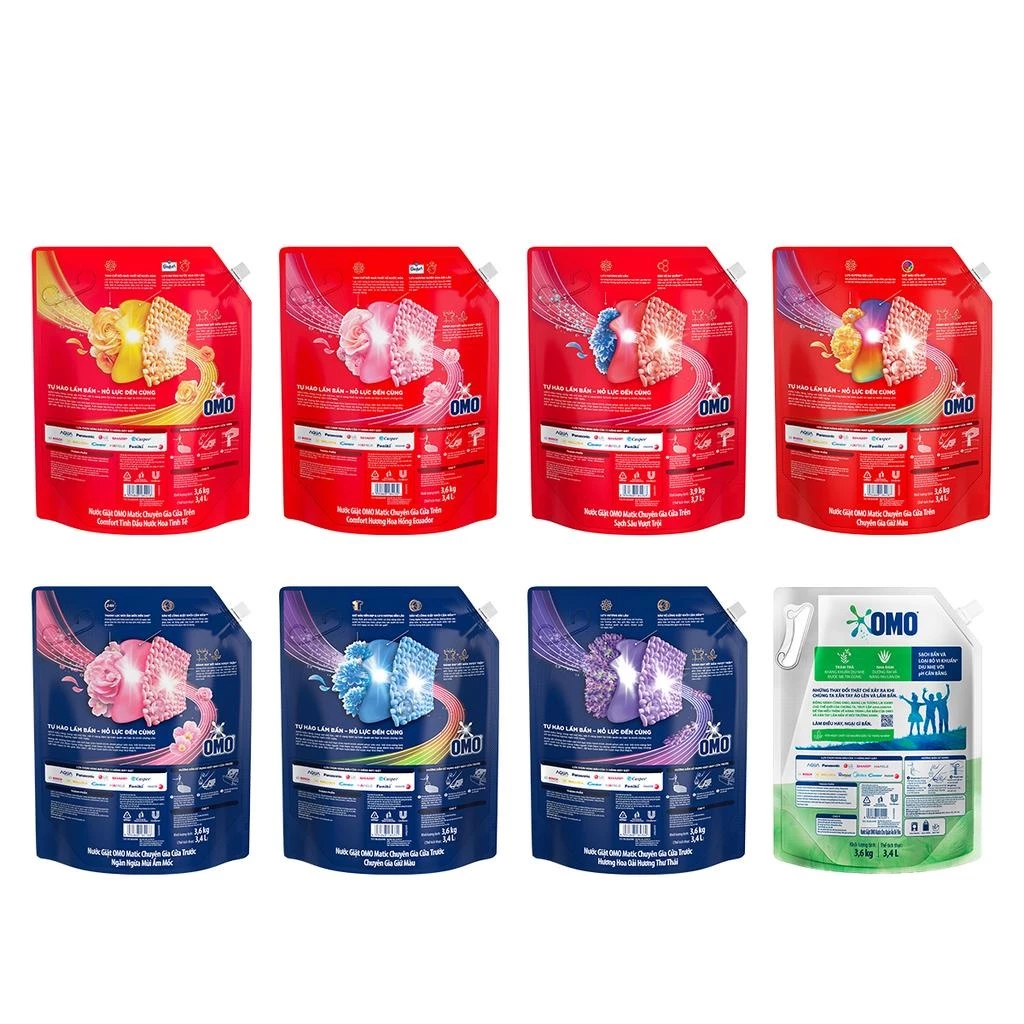 Nước Giặt OMO Matic Chính Hãng - Túi 3.6Kg/3.9Kg - Giặt Máy Hiệu Quả - 3