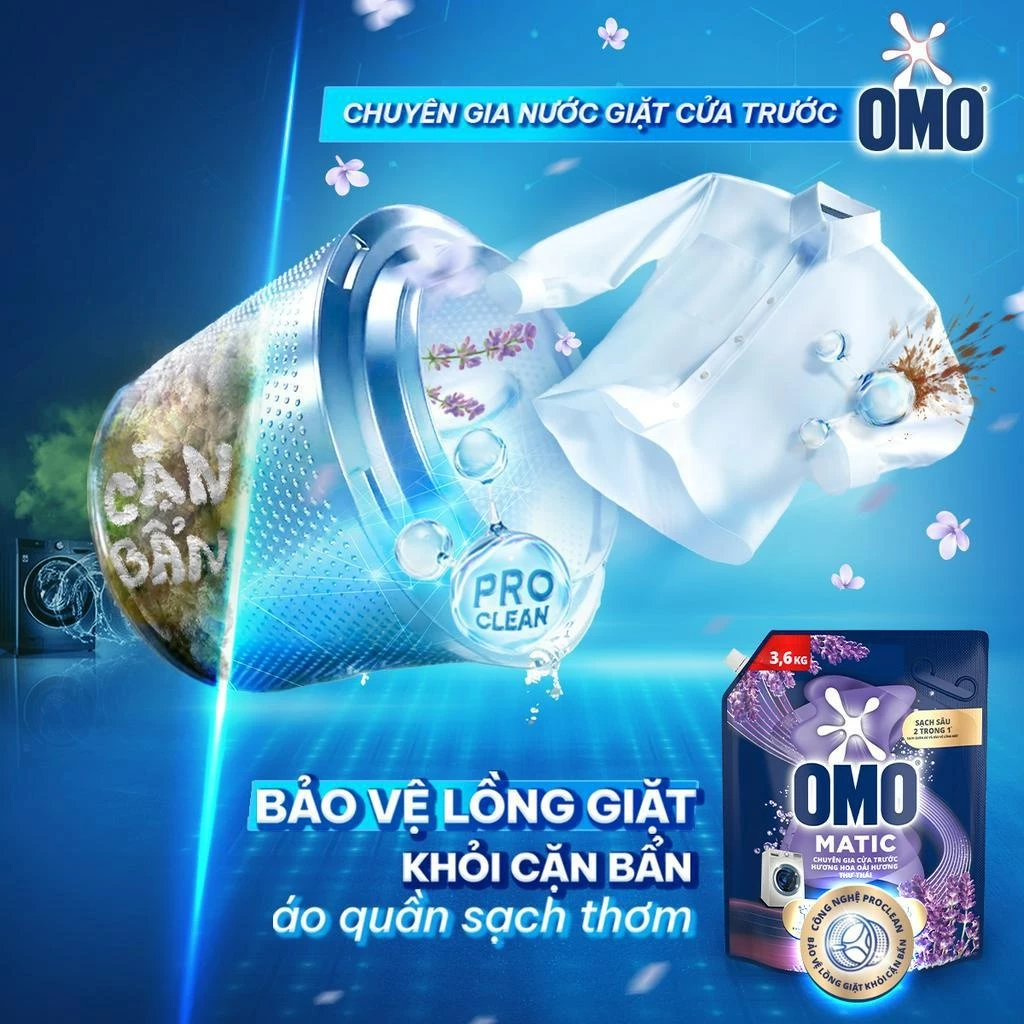 Nước Giặt OMO Matic Chính Hãng - Túi 3.6Kg/3.9Kg - Giặt Máy Hiệu Quả - 5
