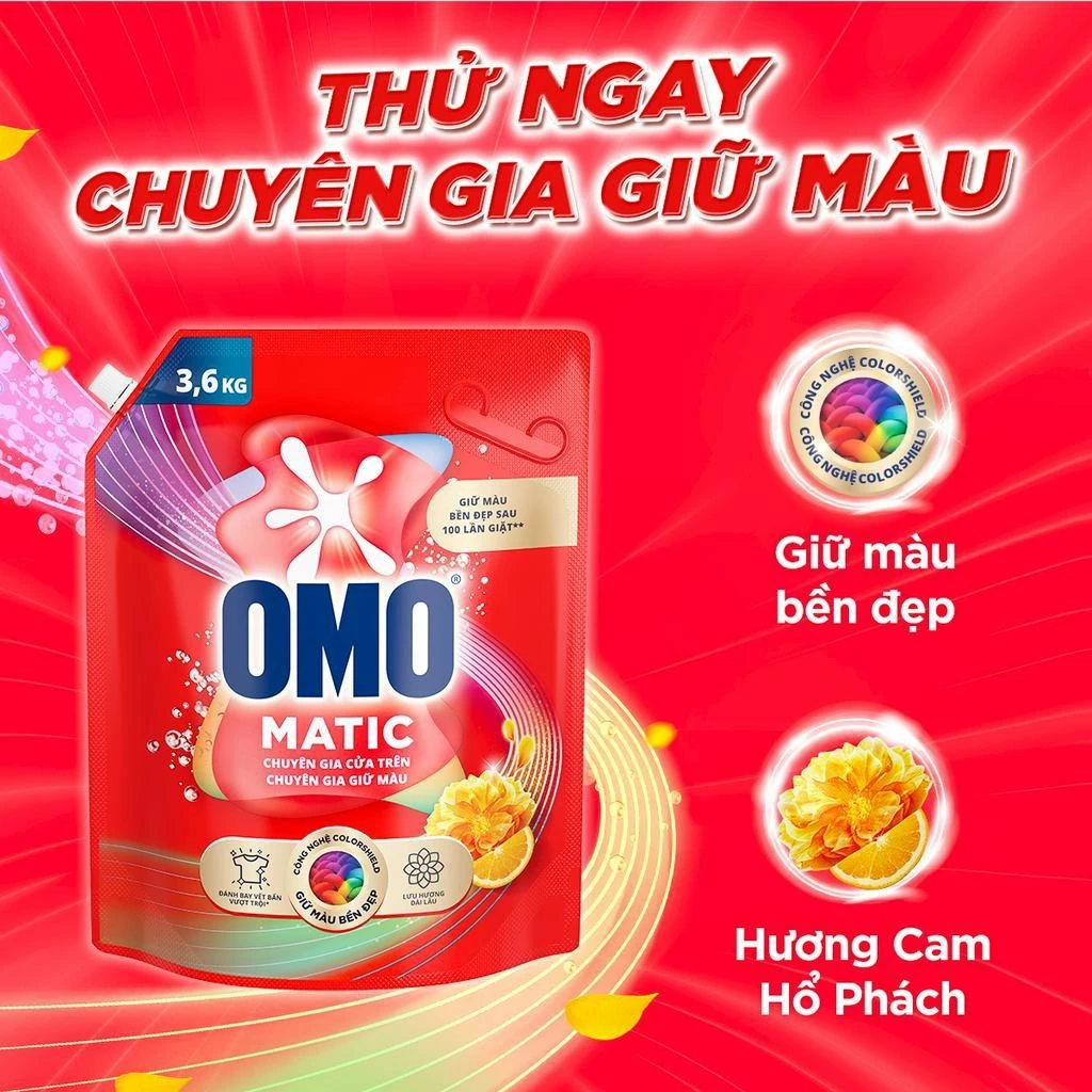 Nước Giặt OMO Matic Chính Hãng - Túi 3.6Kg/3.9Kg - Giặt Máy Hiệu Quả - 6