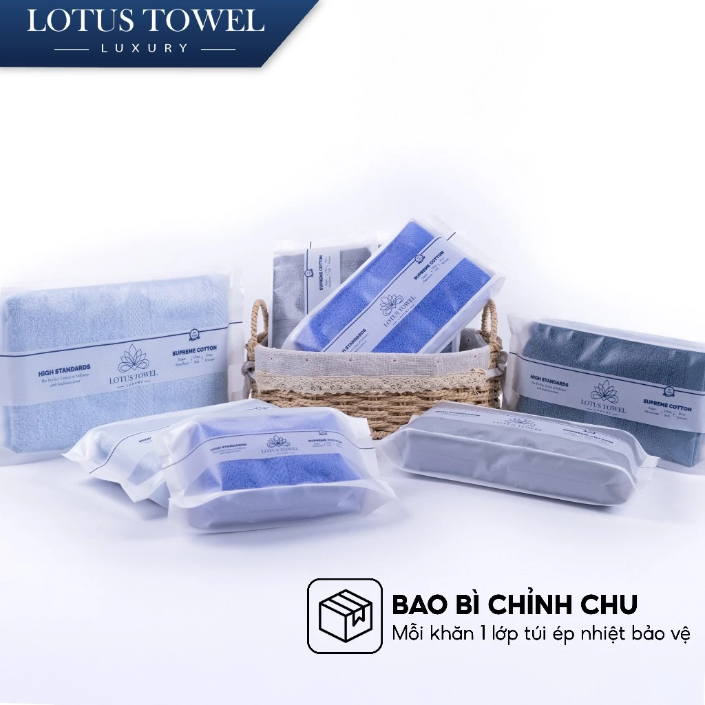 Khăn Tắm, Gội, Lau Mặt Châu Âu LOTUS 100% Cotton Mềm Mịn Thấm Hút Dùng Cho Gia Đình Spa Khách Sạn - 2
