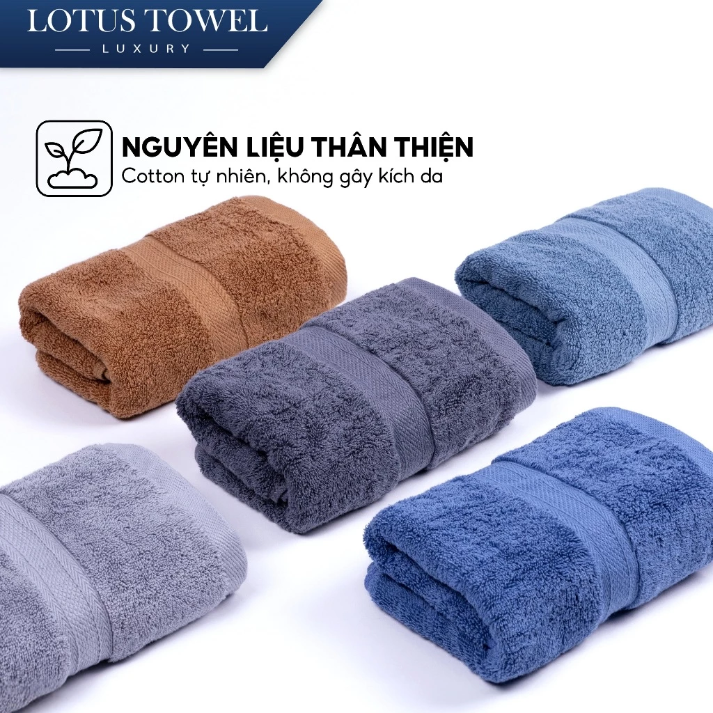Khăn Tắm, Gội, Lau Mặt Châu Âu LOTUS 100% Cotton Mềm Mịn Thấm Hút Dùng Cho Gia Đình Spa Khách Sạn - 3