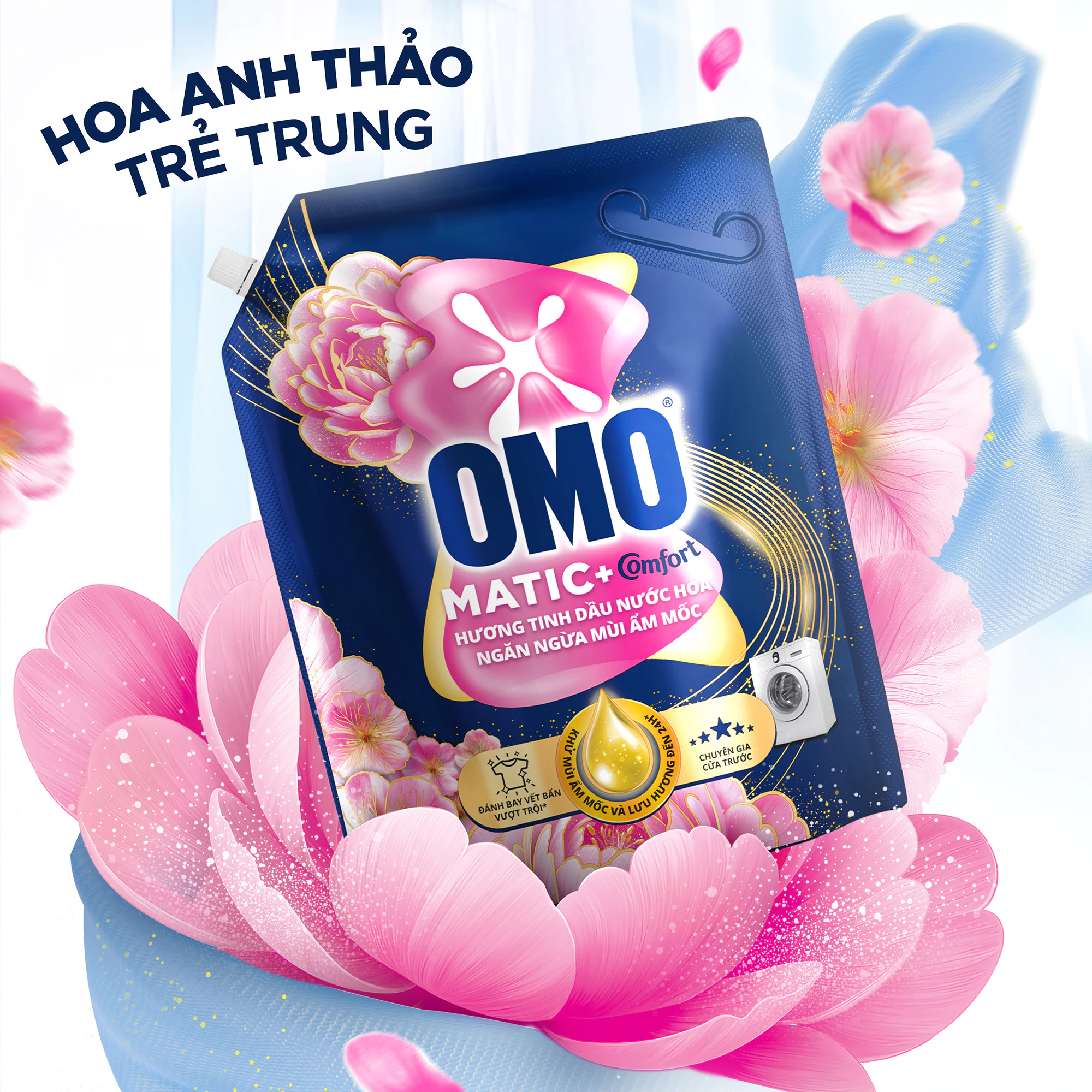 Nước giặt OMO Matic Hương Nước Hoa Comfort 4.1KG (túi) - 3