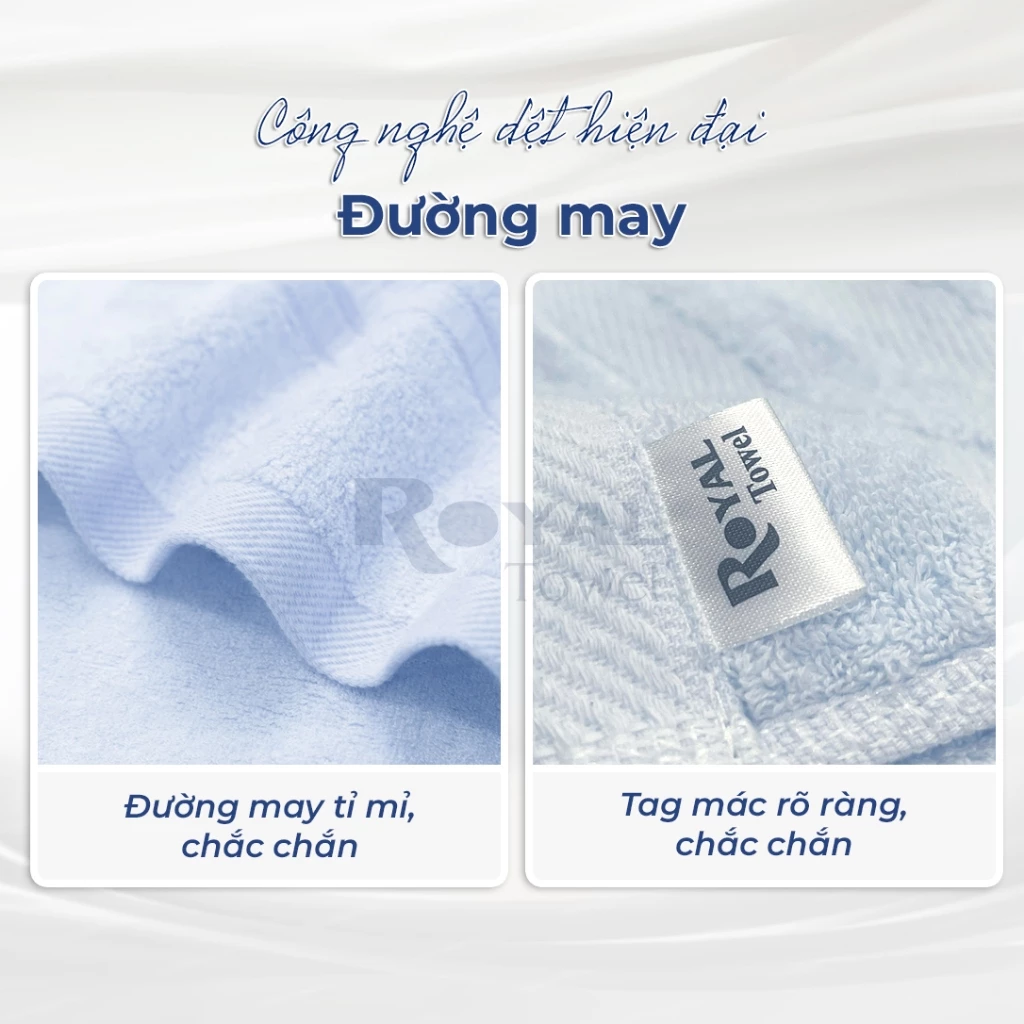 Khăn tắm 50x100cm, 60x120cm ROYAL TOWEL 100% cotton cao cấp dày thấm hút, không đổ lông, không ra màu dùng cho gia đình - 4