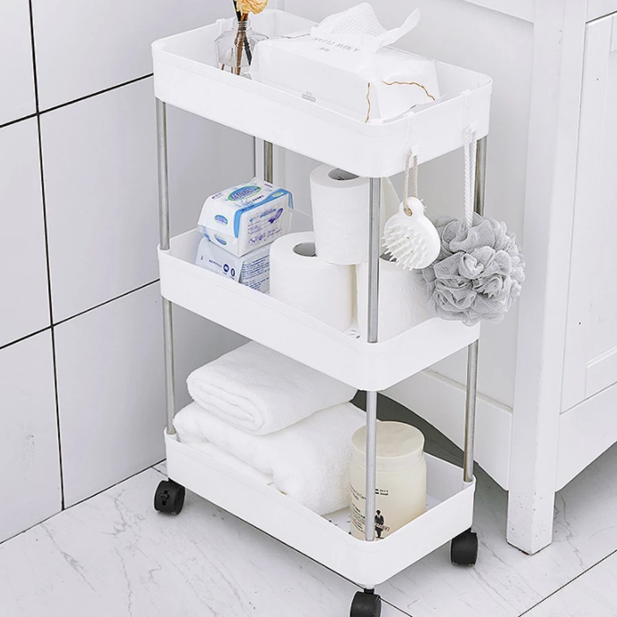 Kệ đựng đồ đa năng 3 tầng,4 tầng có bánh xe đẩy chuyên dụng cho spa, phòng tắm, bếp chất liệu inox cao cấp - 2