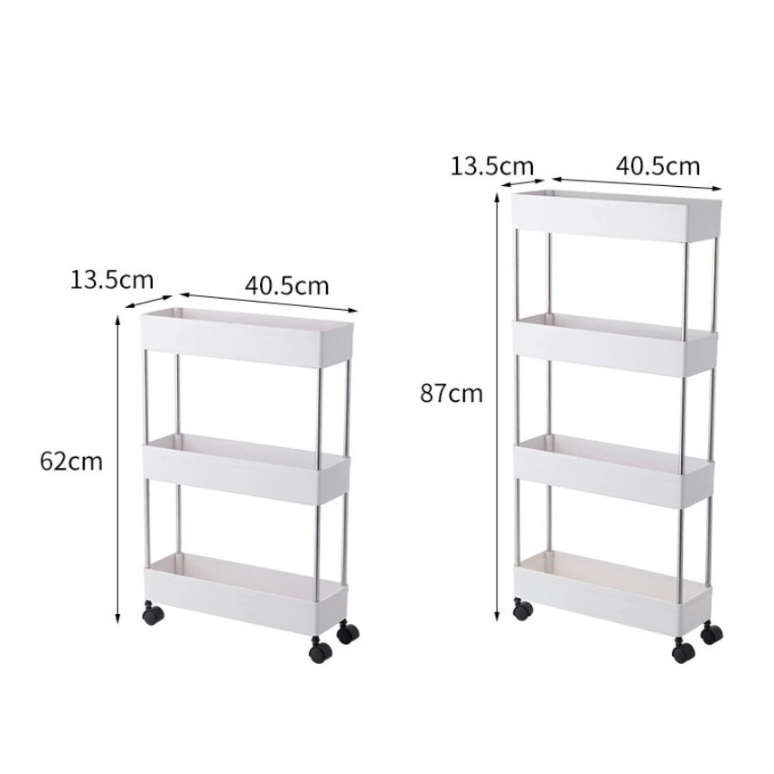 Kệ đựng đồ đa năng 3 tầng,4 tầng có bánh xe đẩy chuyên dụng cho spa, phòng tắm, bếp chất liệu inox cao cấp - 3