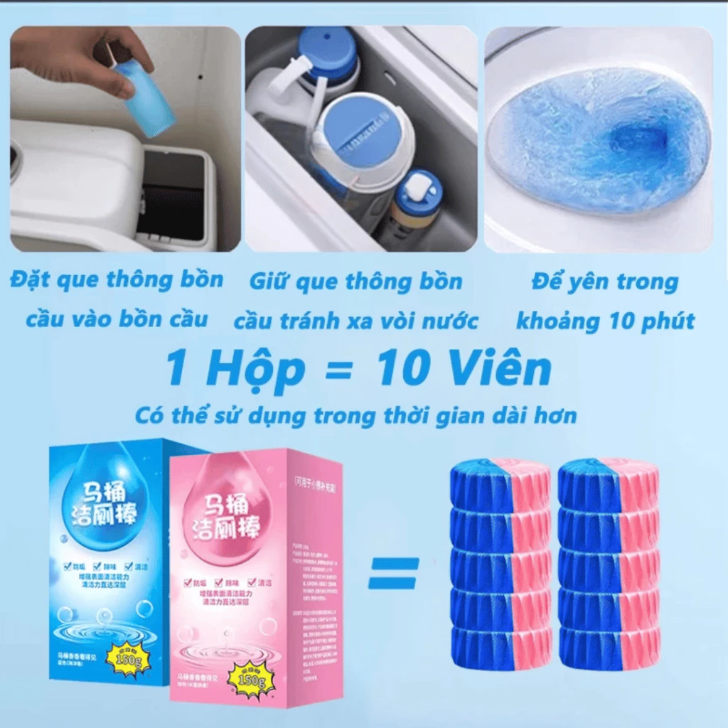 Cốc thả bồn cầu TDG viên tẩy bồn cầu loại bỏ mảng bám khử mùi hôi diệt vi khuẩn 99,9% HH408 - 3