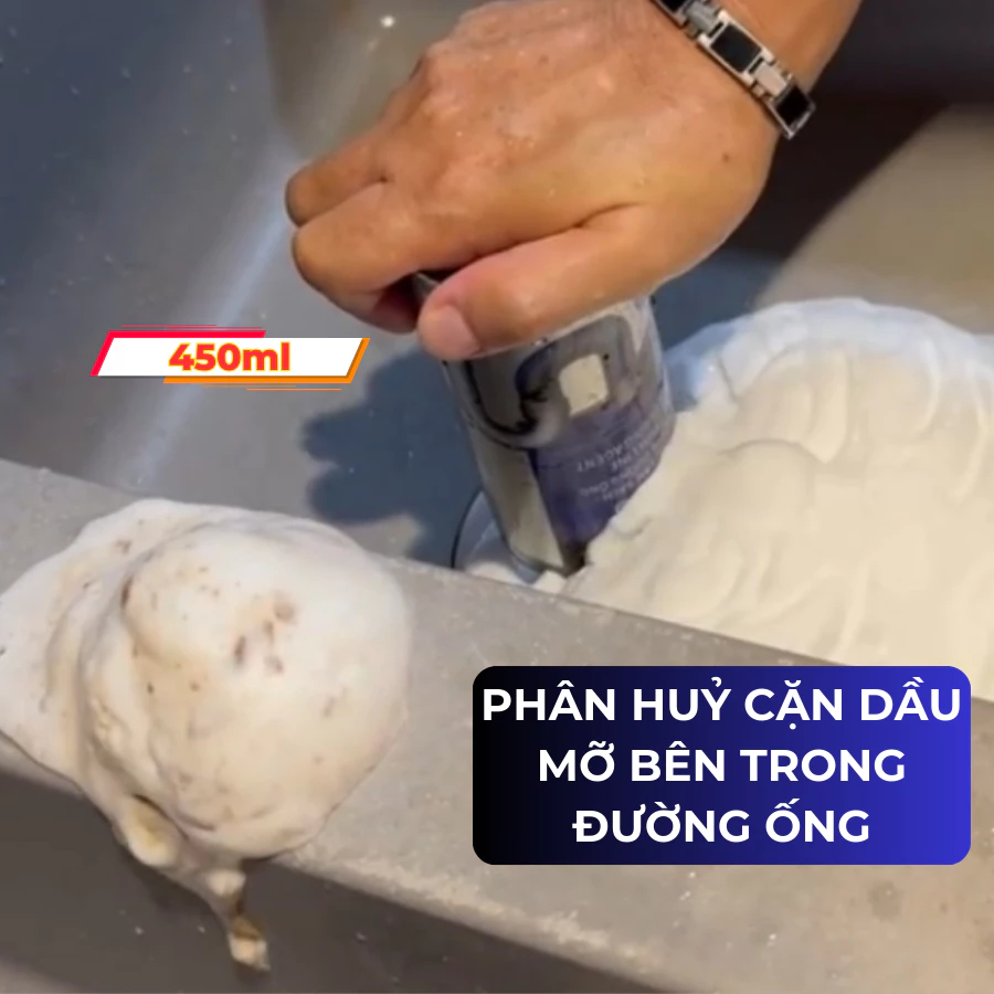 Thông tắc bồn rửa bát, thông đường ống O'TECH BX-6 (450ml) Foam cleaner, pipeline cleaning agent - 3