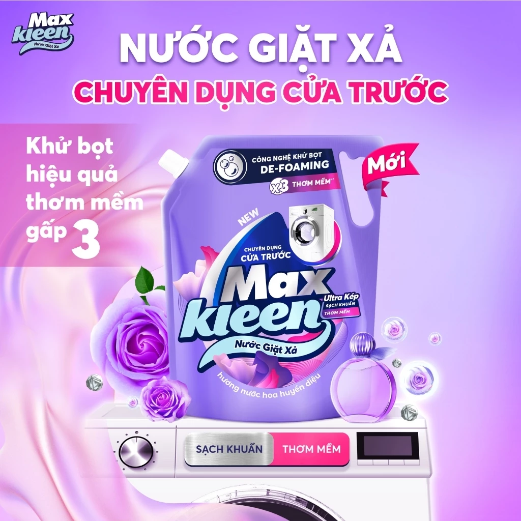 [Live New] Combo 2 Túi Nước Giặt Xả MaxKleen Cửa Trước 3.6kg Hương Nước hoa huyền diệu & Dấu ấn ngọt ngào - 2