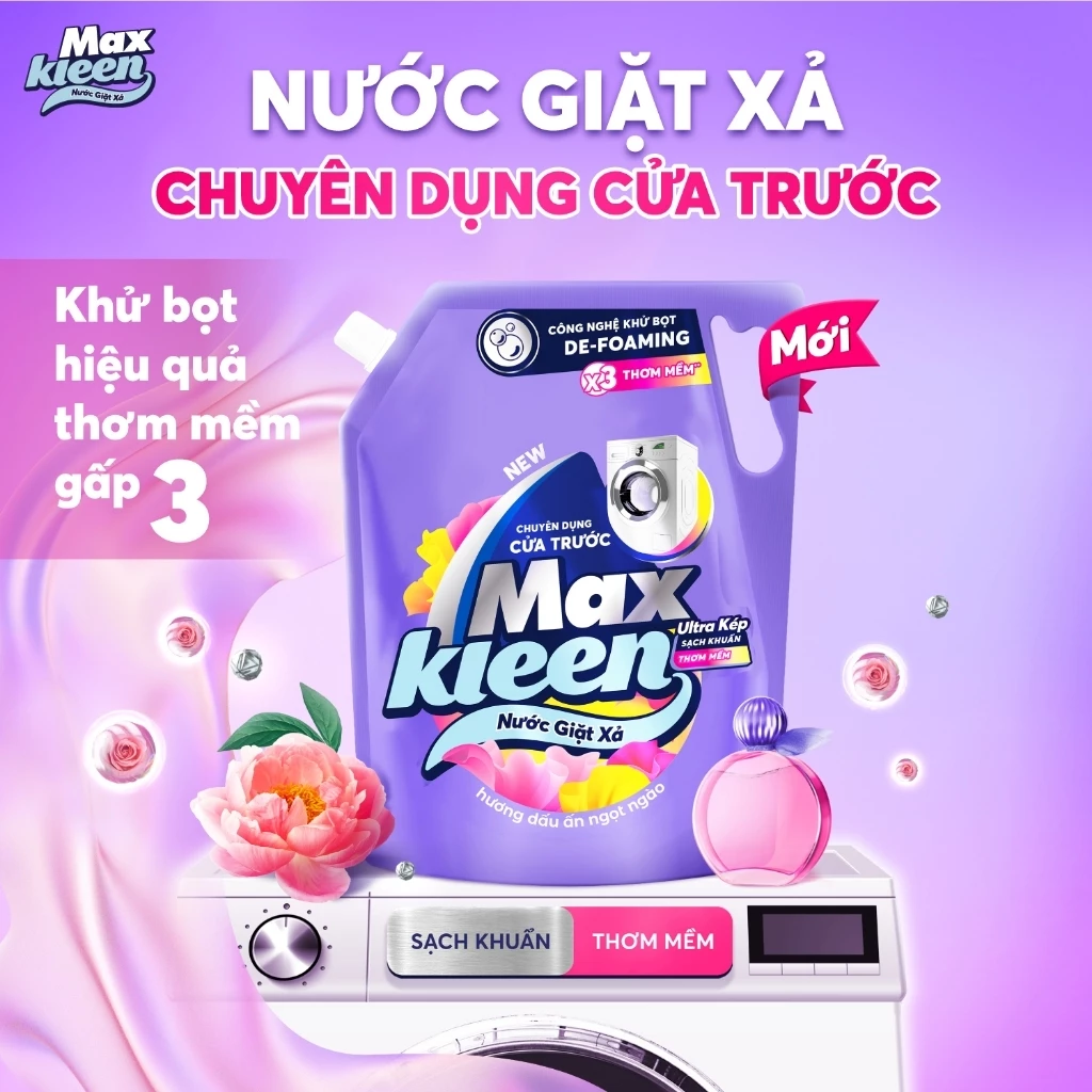 [Live New] Combo 2 Túi Nước Giặt Xả MaxKleen Cửa Trước 3.6kg Hương Nước hoa huyền diệu & Dấu ấn ngọt ngào - 3