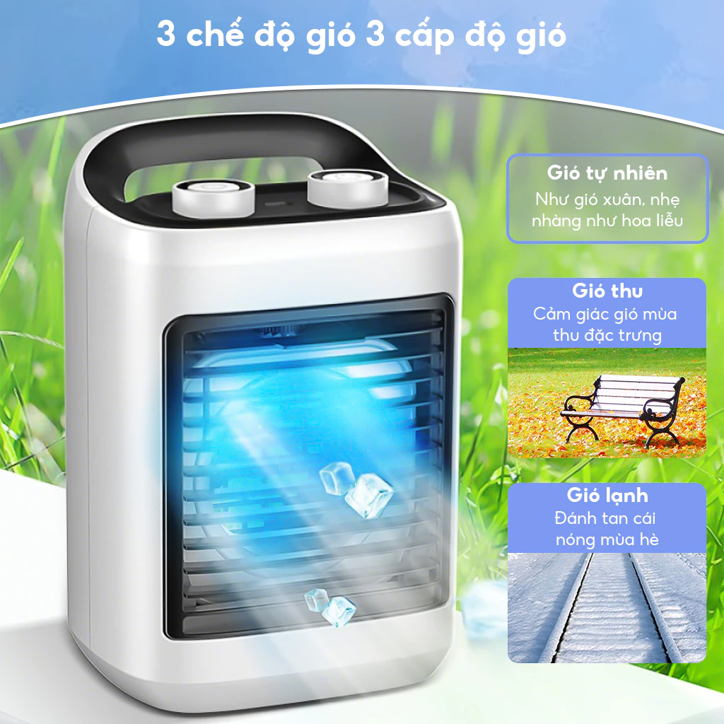 Quạt Điều Hòa Phun Sương Mini Wameli WA-99 Dung Tích 500ml 2 Tốc Độ Gió 3 Chế Độ Phun Sương, Cổng Usb Tiện Lợi - 3