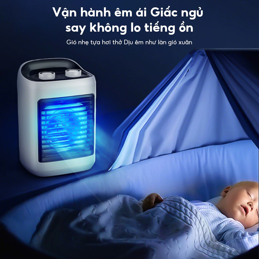 Quạt Điều Hòa Phun Sương Mini Wameli WA-99 Dung Tích 500ml 2 Tốc Độ Gió 3 Chế Độ Phun Sương, Cổng Usb Tiện Lợi - 5