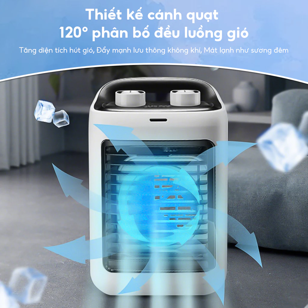 Quạt Điều Hòa Phun Sương Mini Wameli WA-99 Dung Tích 500ml 2 Tốc Độ Gió 3 Chế Độ Phun Sương, Cổng Usb Tiện Lợi - 6