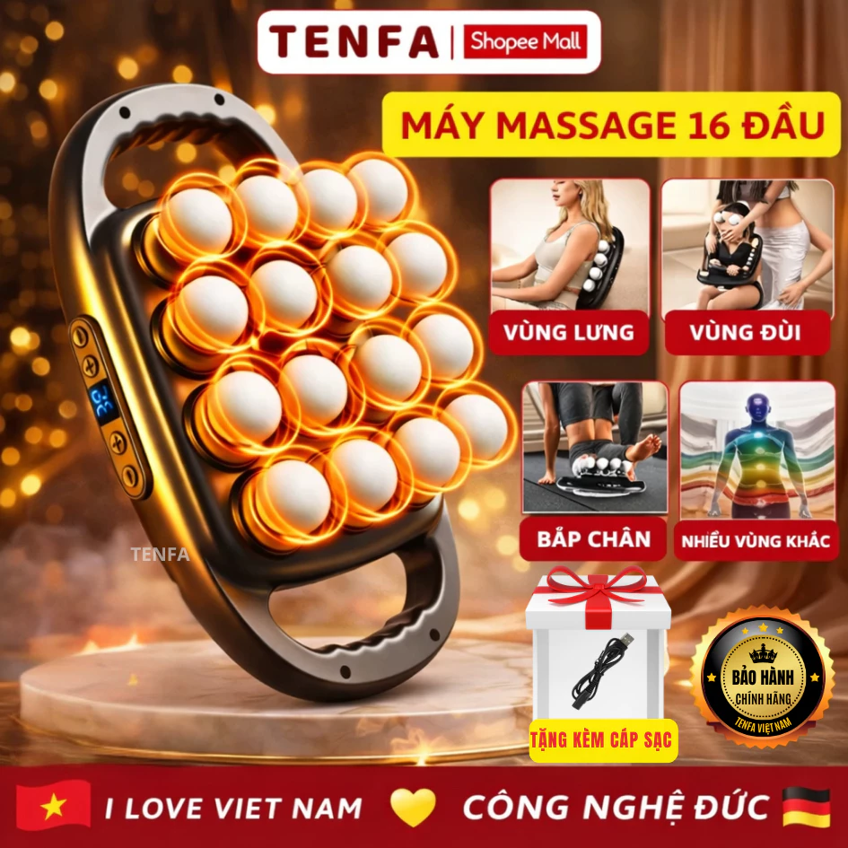 Máy massage cầm tay 6，16，24 đầu Súng Massage Đầu Tần Số Cao Thư Giãn Cơ Mát Xa Diện Tích Lớn Rung Cơ Tần Số Cao METIS