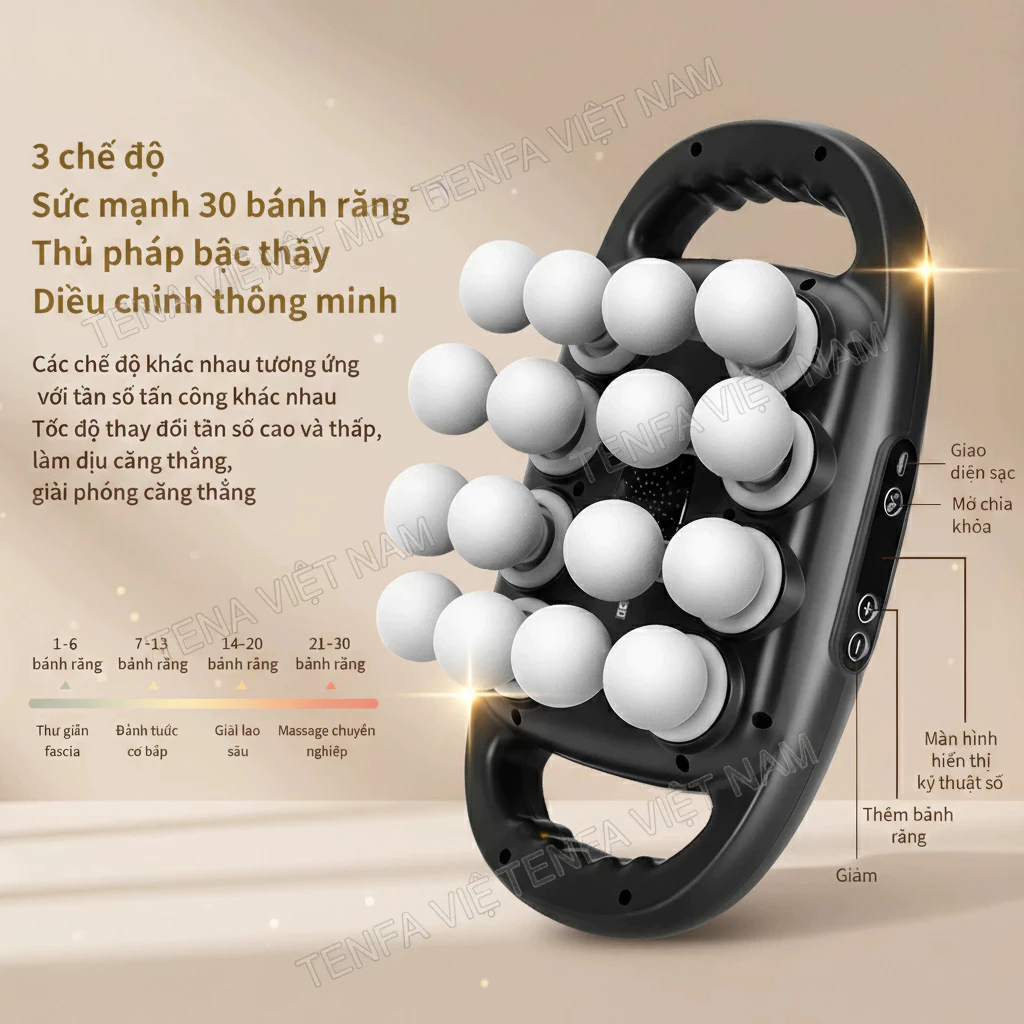 Máy massage cầm tay 6，16，24 đầu Súng Massage Đầu Tần Số Cao Thư Giãn Cơ Mát Xa Diện Tích Lớn Rung Cơ Tần Số Cao METIS - 2