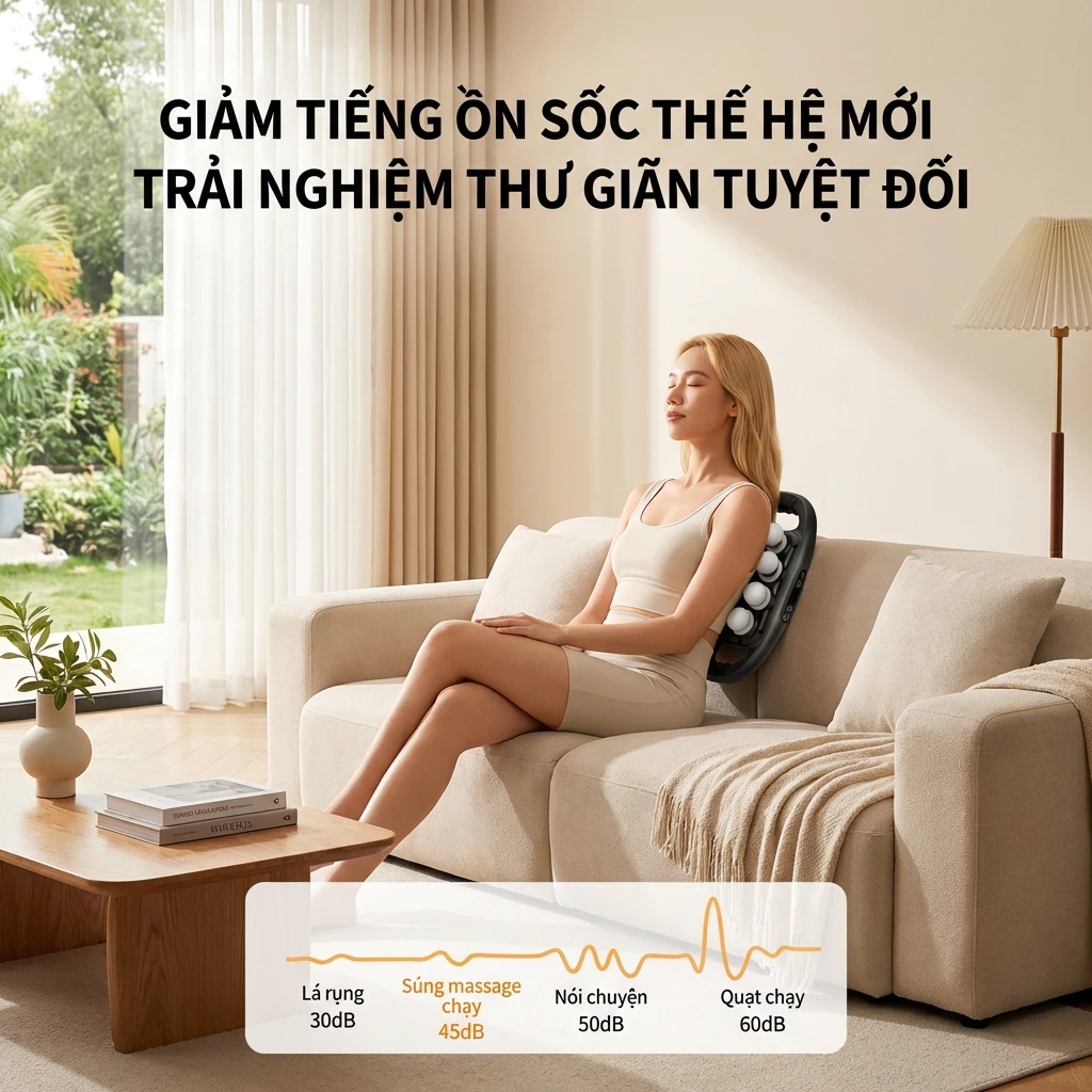 Máy massage cầm tay 6，16，24 đầu Súng Massage Đầu Tần Số Cao Thư Giãn Cơ Mát Xa Diện Tích Lớn Rung Cơ Tần Số Cao METIS - 6