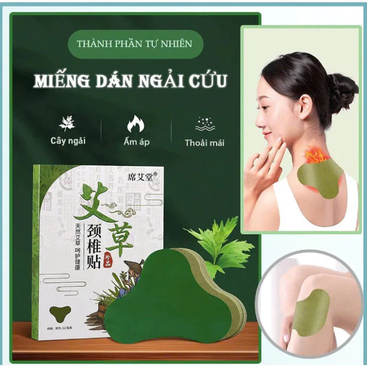 [ COMBO 10 HỘP] Hộp 12 Miếng Dán Ngải Cứu Vai Gáy Giảm Đau Cổ Vai Gáy - PTLUXURY