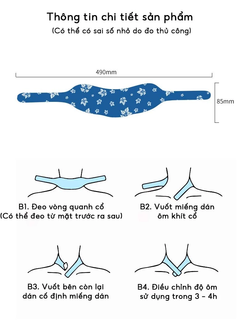 Miếng dán chườm nóng sưởi ấm cổ vai gáy EMA, miếng dán nhiệt thảo dược chườm nóng tự thân, an toàn