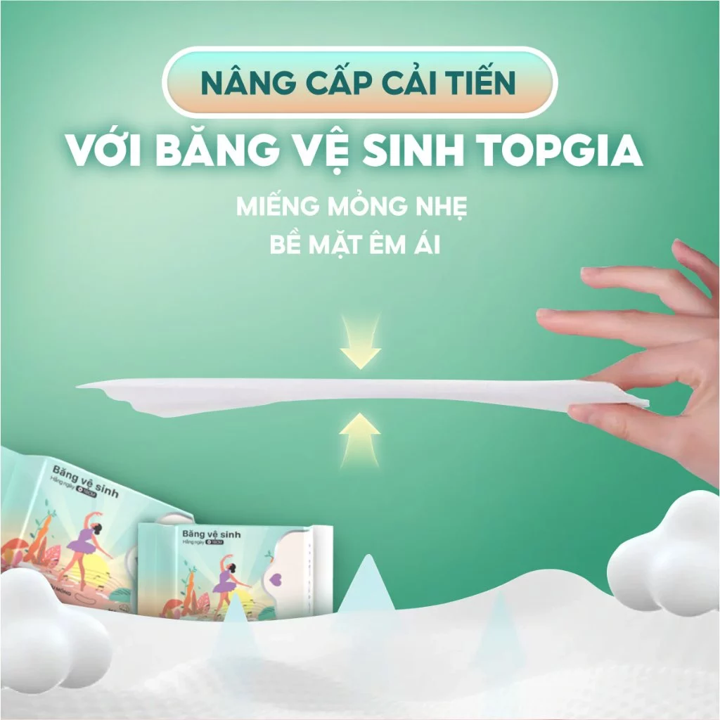 Băng vệ sinh hàng ngày Topgia siêu mỏng thoáng khí êm ái dùng hằng ngày thoải mái - 3
