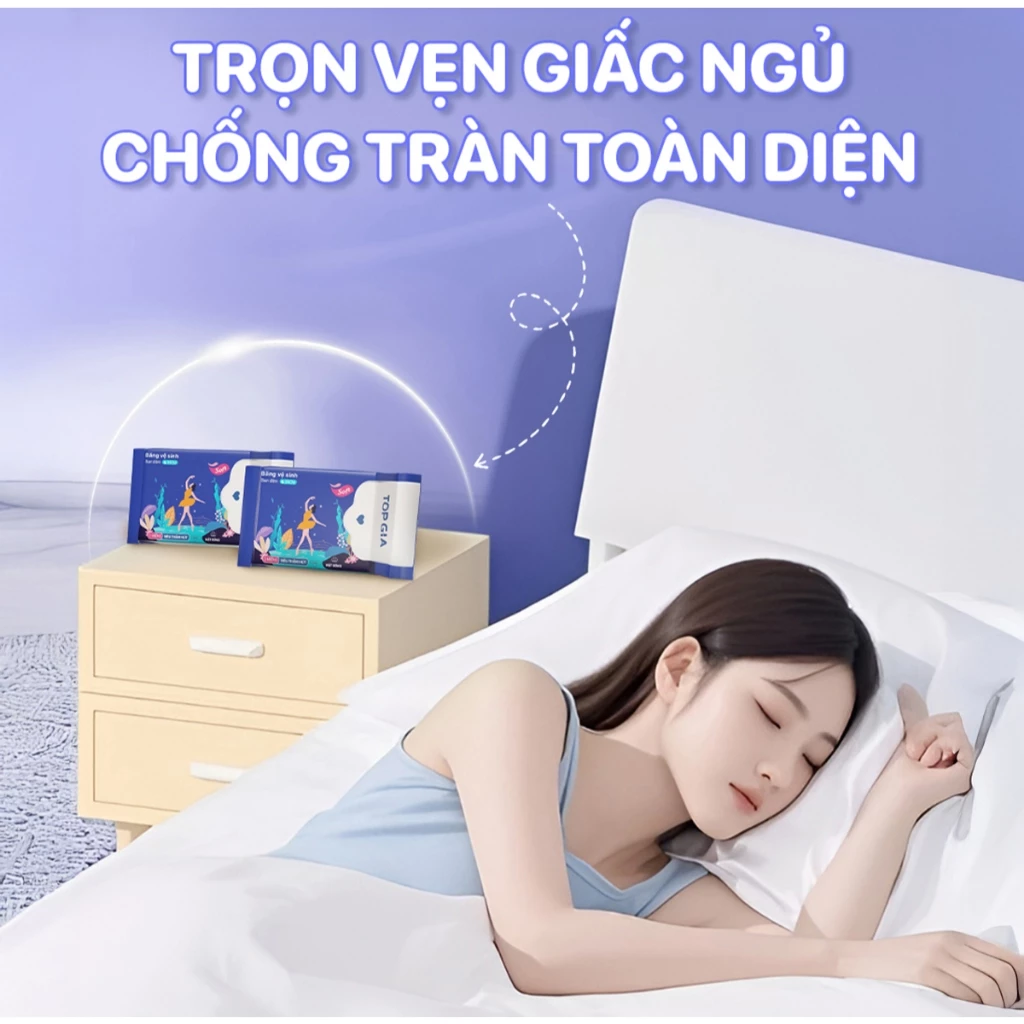 Băng vệ sinh ban đêm Topgia 35cm siêu thấm hút vải không dệt êm ái giảm trào ngược - 2